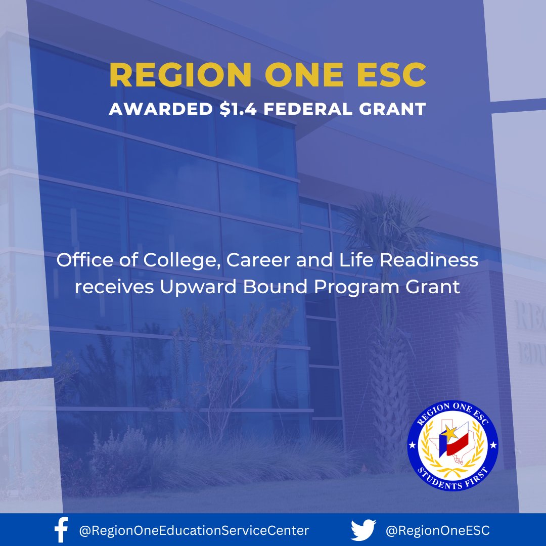RegionOneESC's tweet photo. The Office of College, Career and Life Readiness has been awarded the @usedgov Upward Bound Math and Science grant for Fiscal Year 2022. The office will receive over $1.4 million to promote post-secondary education in STEM-related fields. #StudentsFirst #RegionOneESC https://t.co/2t5YwjwQLr
