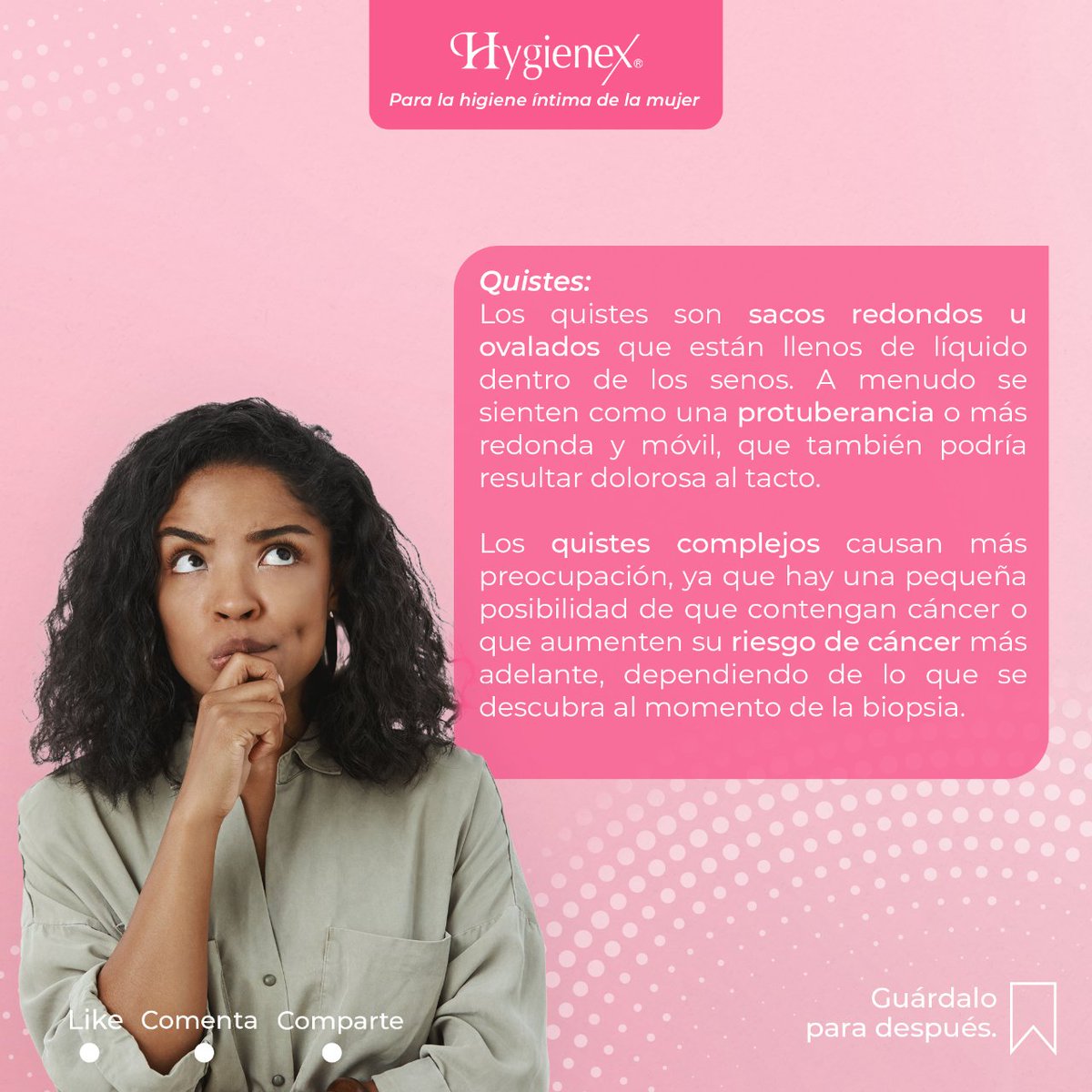 Hygienexdr's tweet photo. Que tengas fibrosis o quistes simples no significa que tengas cáncer de mamas⛔

Ten en cuenta que siempre sera necesario estar pendiente y visitar tu médico de forma periódica 👨‍⚕️

.
.

#hygienexrd #mesdelaluchacontraelcáncerdemama https://t.co/F9D2FZk4uC