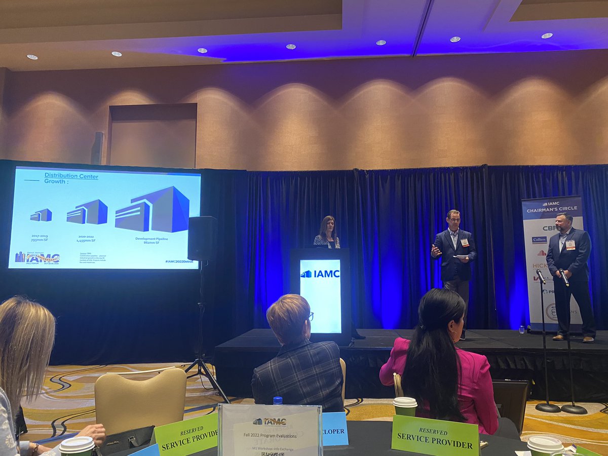 Enjoyed <a href="/LeeCrume/">Lee Crume</a>’s presentation at #IAMC2022Detroit with <a href="/bcorde/">Brian Corde</a> and Julie Dow about the opportunities and threats of distribution center growth. Hot topic in NKY as developable industrial land is shrinking. Great in-depth discussion with corporate co and site consultants.