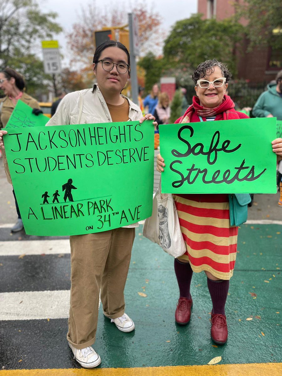 voteshekar's tweet photo. We won't stop until we get to zero deaths. #34AveOpenStreets is a true Vision Zero street. It’s a model for the rest of our city. We can't lose another grandparent, child, or friend to car violence. That’s the message we sent today with our 2nd anniversary safe streets event. 2/2 https://t.co/KLcAmug37x