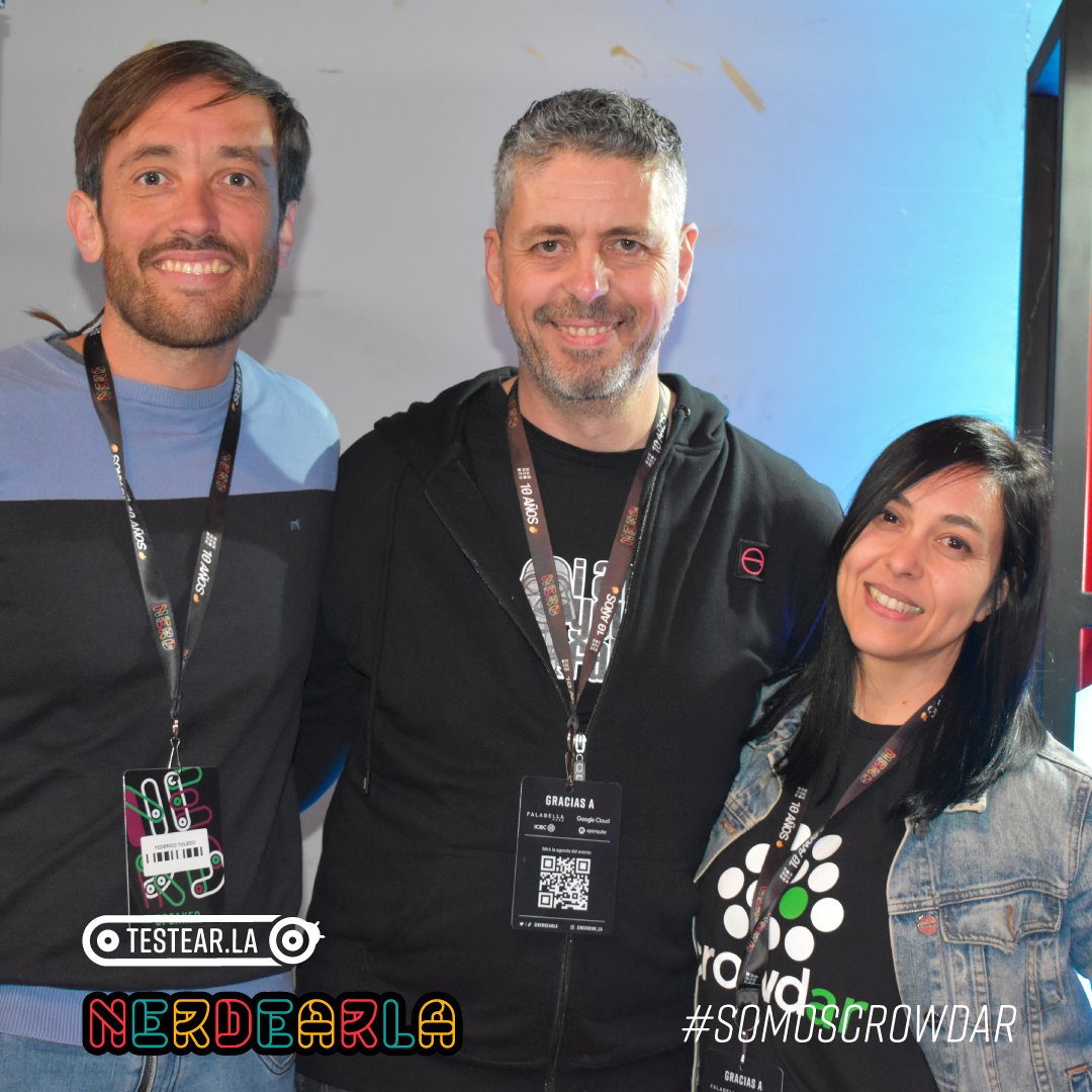crowdarinfo's tweet photo. #Nerdearla terminó y ya lo extrañamos 🥲. 
Disfrutamos de las 6 charlas🎙️, 2 workshops y el panel de cierre de #Testearla a puro #testing! 
Les compartimos buenos momentos que vivimos en este #nerdevent tan esperado por nosotros😎.
#somoscrowdar  #Flow  #tester #qa #networking https://t.co/JRUSphzf7h