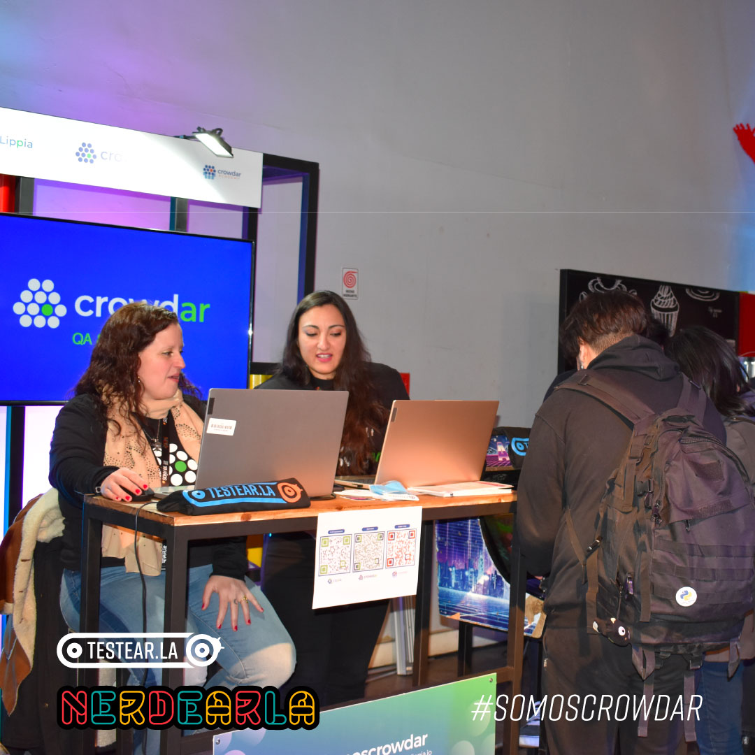 crowdarinfo's tweet photo. #Nerdearla terminó y ya lo extrañamos 🥲. 
Disfrutamos de las 6 charlas🎙️, 2 workshops y el panel de cierre de #Testearla a puro #testing! 
Les compartimos buenos momentos que vivimos en este #nerdevent tan esperado por nosotros😎.
#somoscrowdar  #Flow  #tester #qa #networking https://t.co/JRUSphzf7h