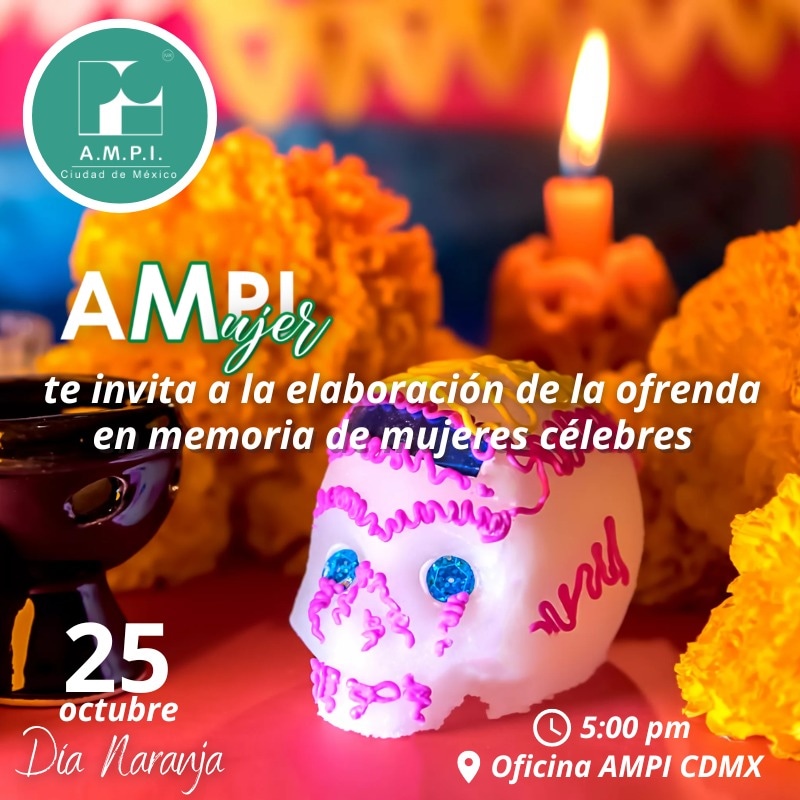 ampicdmx's tweet photo. Preservemos nuestras tradiciones y coloquemos juntos la ofrenda de #AMPIcdmx para recordar el legado de grandes mujeres 🏵️
Disfrutemos de una tarde con chocolate caliente ☕ y pan de muerto 💀
🕔 5:00 pm
📌 Bahía de corrientes 77, Anzures, Miguel Hidalgo, CDMX https://t.co/FBRaan4m5d