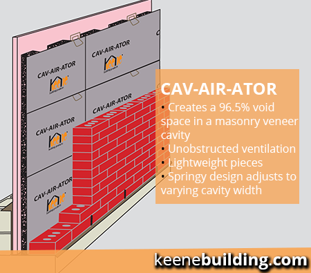 The CAV-AIR-ATOR® is a full wall #drainage and #ventilation mat for full brick or stone masonry walls. The filter cloth laminated to the front prevents all mortar from entering the cavity. 

Read more: bit.ly/CAV-AIR-ATOR