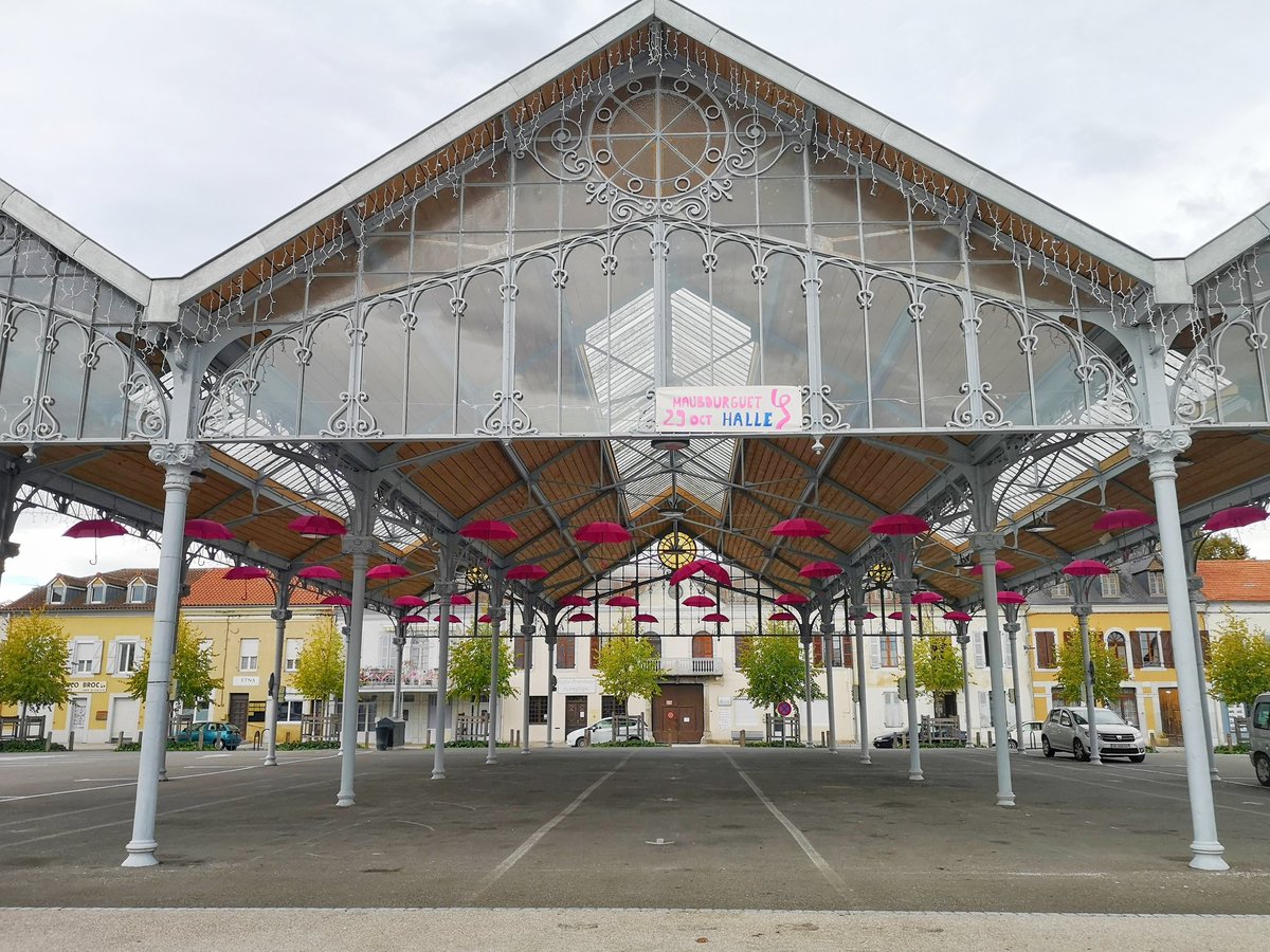 LeBouduMonde's tweet photo. La halle de #Maubourguet joliment habillée pour octobre rose... 💞

#hautespyrenees #occitanie https://t.co/lc27eybVt4
