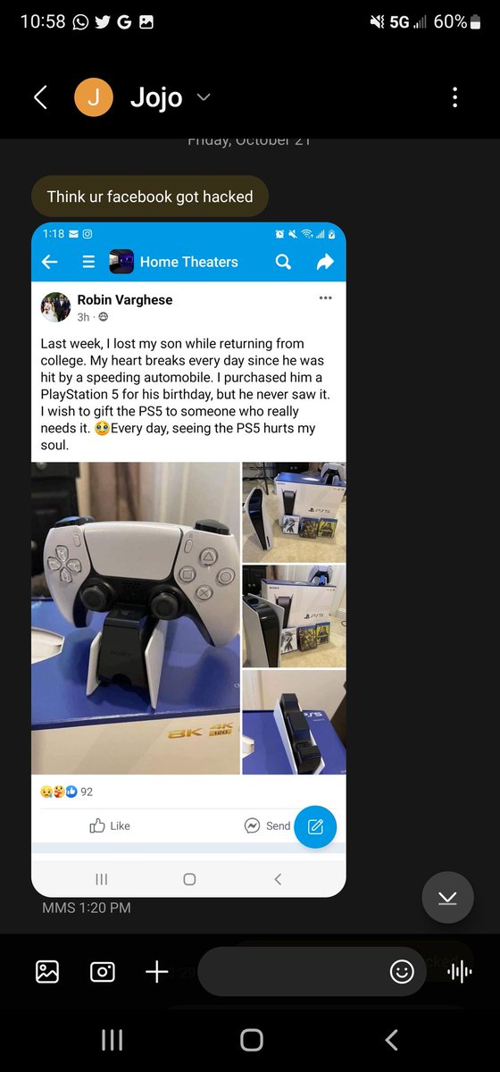Robin_Varghese1's tweet photo. My Facebook got hacked and the person changed my email address, phone number, and Facebook does not even recognize my phone as a device. The user is posting into my group pages. How am I supposed to get my account back?  @facebook @messenger @facebookapp @fbsecurity @Meta https://t.co/fP6qcyXcg5