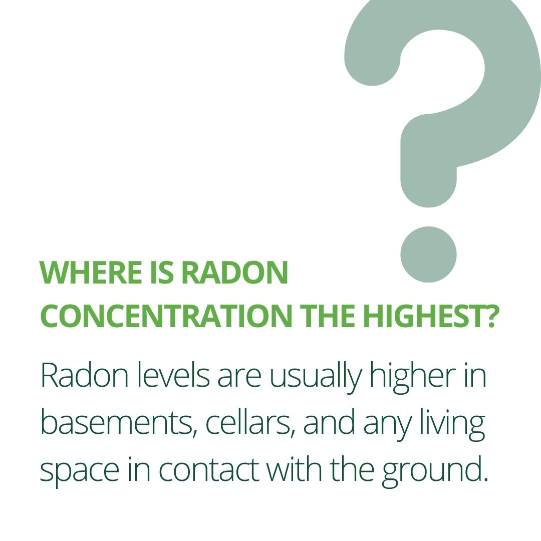 CertifiedRadon's tweet photo. Where is radon concentration the highest?
Radon levels are usually higher in basements, cellars, and any living space in contact with the ground. https://t.co/2QEvDQWXw1 https://t.co/vC9zRrVyHS