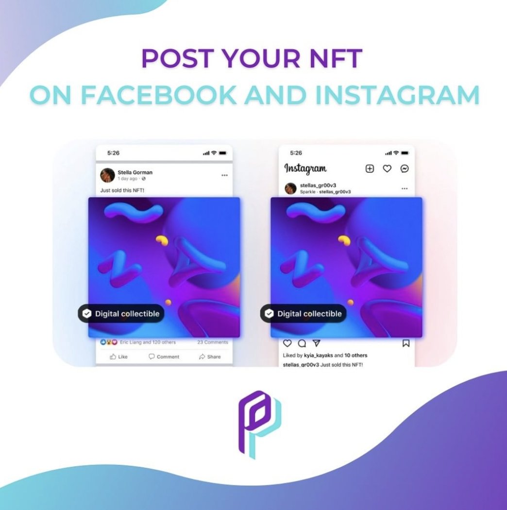 Callpiosh's tweet photo. 🖼️ NFT ON INSTAGRAM &amp; FACEBOOK 🖼️
⁠
Meta announced that its users will now be able to post their NFTs on Instagram and Facebook ! 😮

Your wallet is directly connected to the platforms for the purpose of posting digital collectibles minted on the ETH, MATIC and Flow blockchains. https://t.co/MPRkoQ29WP