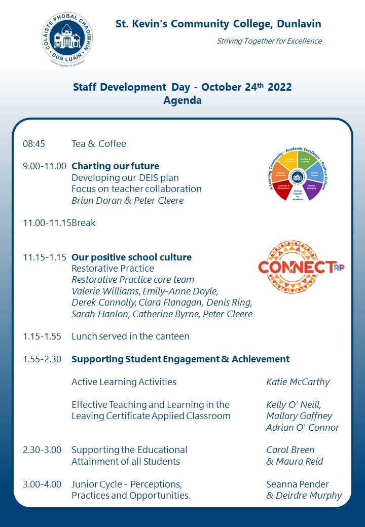 stkevsdunlavin's tweet photo. We had an excellent day of collaboration and planning for student success today in St. Kevin's. Thank you to all for your engagement and contributions today 👏✅#StartHereGoAnywhere ✅#StrivingTogetherForExcellence https://t.co/IZwj7igpMA