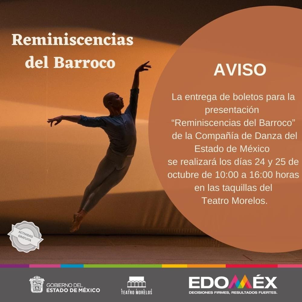 patrimonio_mex's tweet photo. Ven por tus boletos para la presentación de la Compañía de @DanzaEdomex, del próximo 26 de octubre, en el @NvoTeatrMorelos y disfruta de un gran espectáculo para toda la familia. https://t.co/KceUaGWBcI