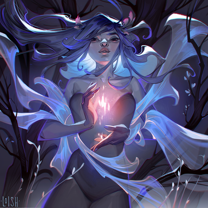 「I've been in a blue and purple zone late」|Loishのイラスト