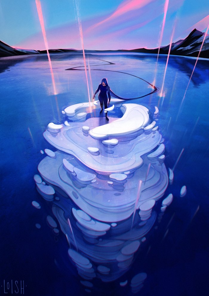 「I've been in a blue and purple zone late」|Loishのイラスト