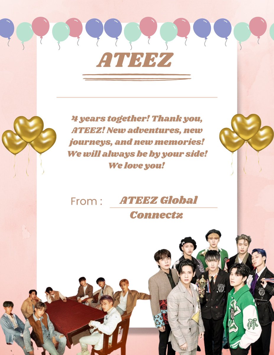 It’s ATEEZ’s 4th year anniversary here in the US and other countries! 💕 we love you ATEEZ! Forever and always! 

ATINY Pride ATEEZ Day
#4EverWithATEEZ
#세상에울려퍼져_에이티즈_4주년
#ATEEZ_4th_Anniversary #4_Years_With_ATEEZ
<a href="/ATEEZOfficial/">ATEEZ(에이티즈)</a> #ATEEZ #에이티즈