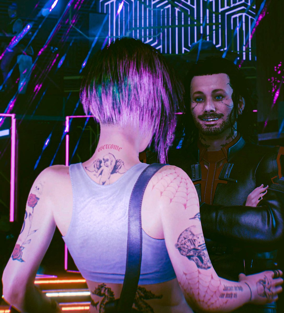 Sup, you come here often? 😏 Me trying (unsuccessfully) to flirt with Judy at Lizzie’s Bar 😅 #CyberMondays #Cyberpunk2077 #Cyberpunk2077PhotoMode #VirtualPhotography #PS5Share