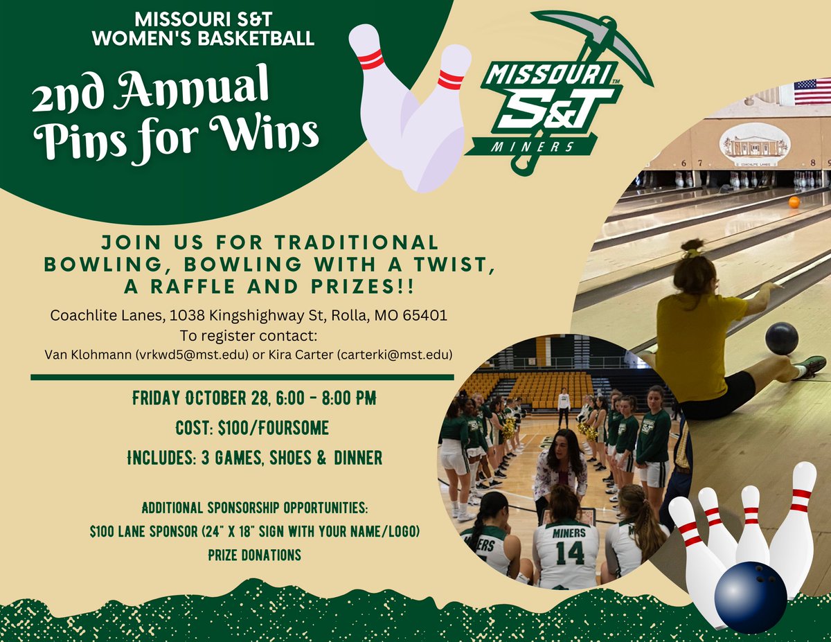 🚨This Friday🚨 We have Pins for Wins! We have a few lanes left, sign up today to secure your spot!