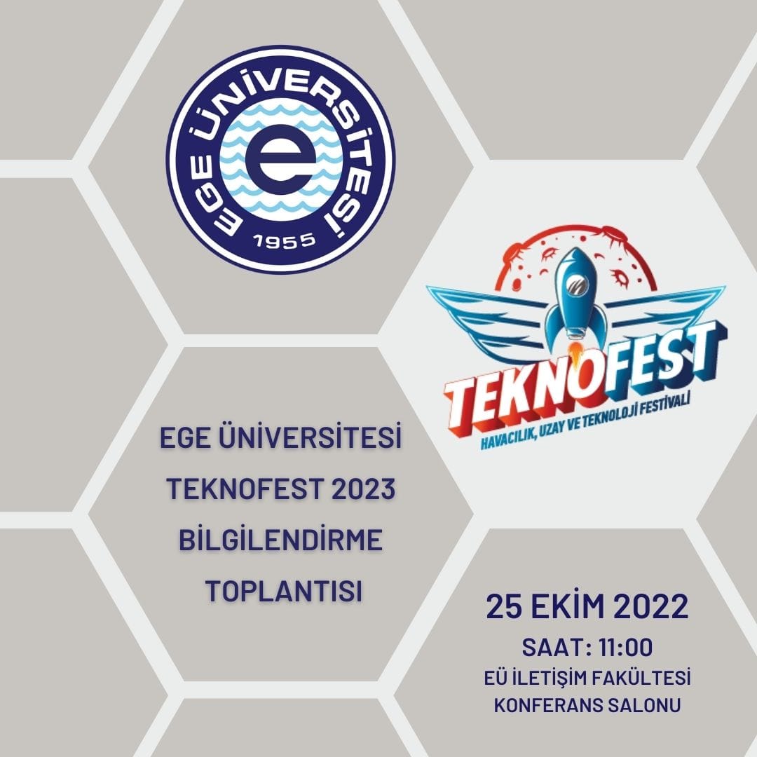 #Teknofest2023 için üniversitemizde sürdürdüğümüz hazırlıklarımız kapsamında paydaş akademisyenlerimizi ve öğrencilerimizi Teknofest 2023 Bilgilendirme Toplantısına bekliyoruz. <a href="/UniversiteEge/">Ege Üniversitesi</a> <a href="/ProfNecdetBudak/">Prof.Dr.Necdet BUDAK</a> <a href="/teknofest/">TEKNOFEST</a>