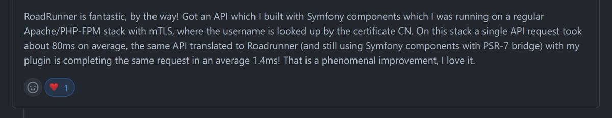 rustatian's tweet photo. It's always lovely to hear feedback like that. To realize that you're helping people. OpenSource is a fantastic experience๐
#roadrunner #spiralscout #spiralframework https://t.co/Qnt33uvlEX