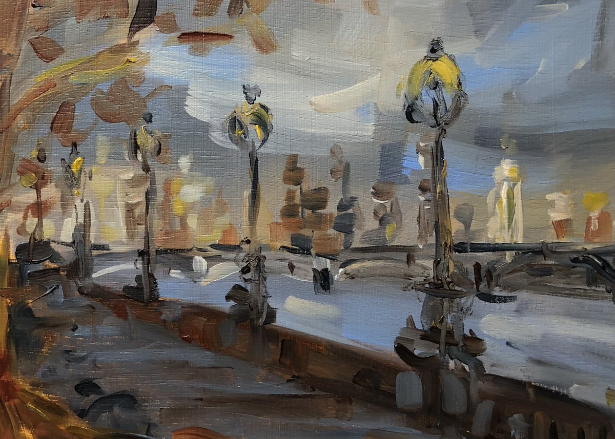marks_lucy's tweet photo. 🎨 So I was getting my wet painting carrier box ready for another trip out and found this painting in the bottom. I’d completely forgotten!
I painted it one evening a couple of weeks ago when the @chelseaartsociety Member’s Show was on.
#chelseaembankment 🎨 https://t.co/barlMyp7pu