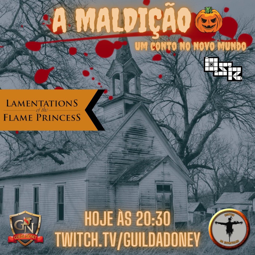 guildadoney's tweet photo. A semana do Halloween na Guilda começa hj.
Com uma aventura passada na Nova Inglaterra no ano de 1643.
O sistema é o Lamentations of the Flame Princess. 
#rpgdemesa #rpgterror #halloweenrpg #lamentationsoftheflameprincess https://t.co/4i3GbBHmz7