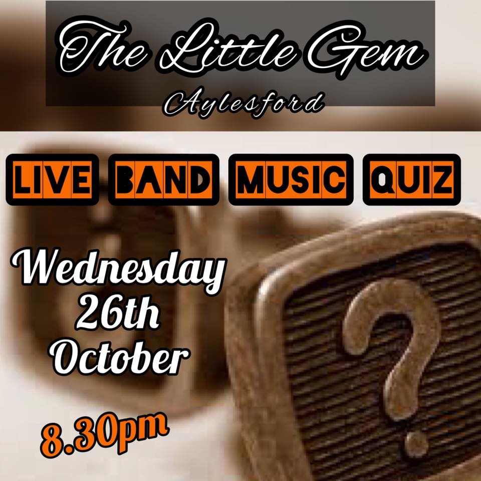 This Wednesday at The Little Gem, they are holding a Live Band Music Quiz 💡 Get down to one of Kent's smallest pubs for a fun night of music and quizzing ! 🍻
