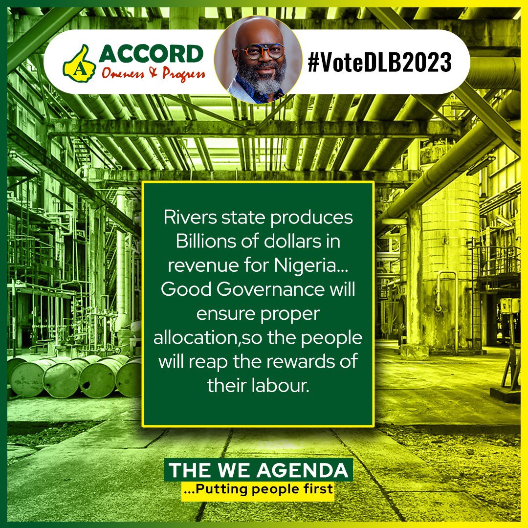 DumoLuluBriggs's tweet photo. Vote Dumo Lulu-Briggs for a transformed and transparent government.

#Dumowilldomore
#SupportDumoLuluBriggs
#RiversState2023
#VoteDLBforGovernor2023
#Accord https://t.co/Jieu6ku9x9