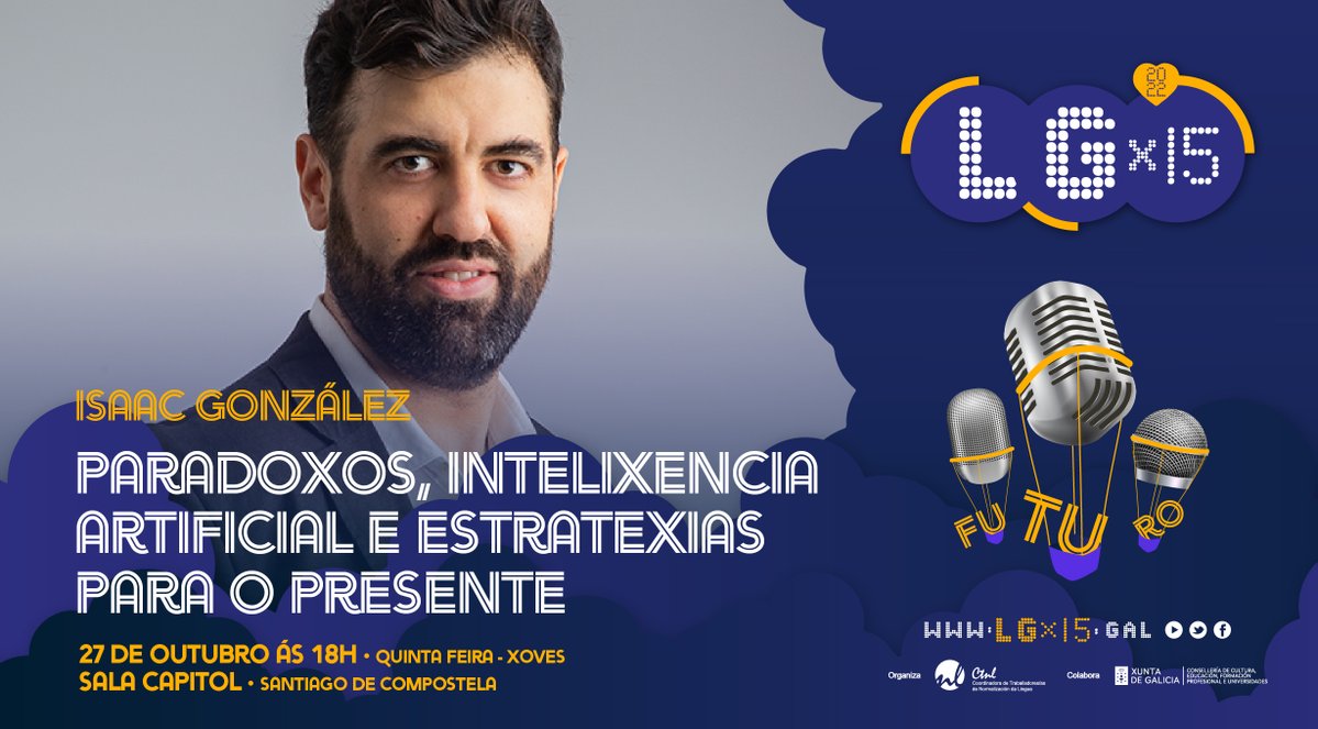 ctnl's tweet photo. @deleitegalego 🔵 –Intervirá Isaac González, @IsaacGonzalezEU, cofundador de @podgalego e @agora_gal, quen coa súa visión de enxeñeiro informático compartirá connosco os paradoxos que observa e formulará estratexias para o presente pensando no futuro.

🧵 (13/20) https://t.co/LBvXgb2sl1