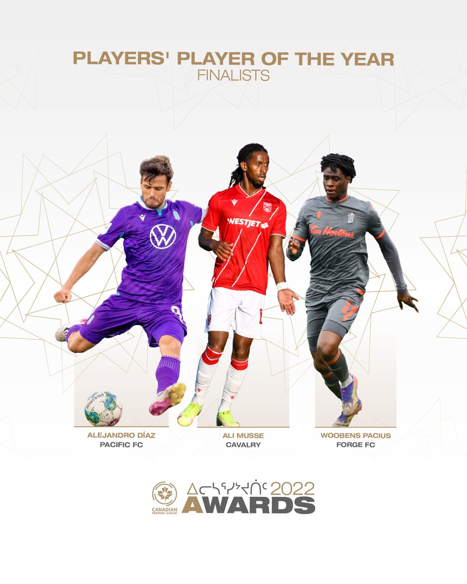 Here are the finalists for the #CanPL Players’ Player of the Year award 👥

45 players were nominated by their peers, but these ten received the most votes 🗳️

A full breakdown of how the voting system worked, and each of the finalists ➡️ canpl.ca/article/cpl-aw…