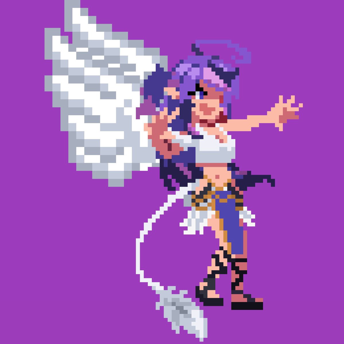 JohnnyRay260's tweet image. ‼️A NEW CHARACTER JOINS THE ROSTER

WAVE 3

Sprite commission for @HimekoAura in the style of River City Girls. 💜