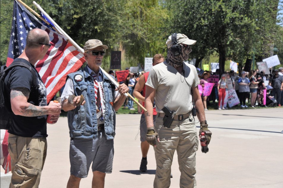 SeditionHunters's tweet photo. #AZProblemChild RoeVsWade counter protest May 2022 https://t.co/mqQPYrfzPS