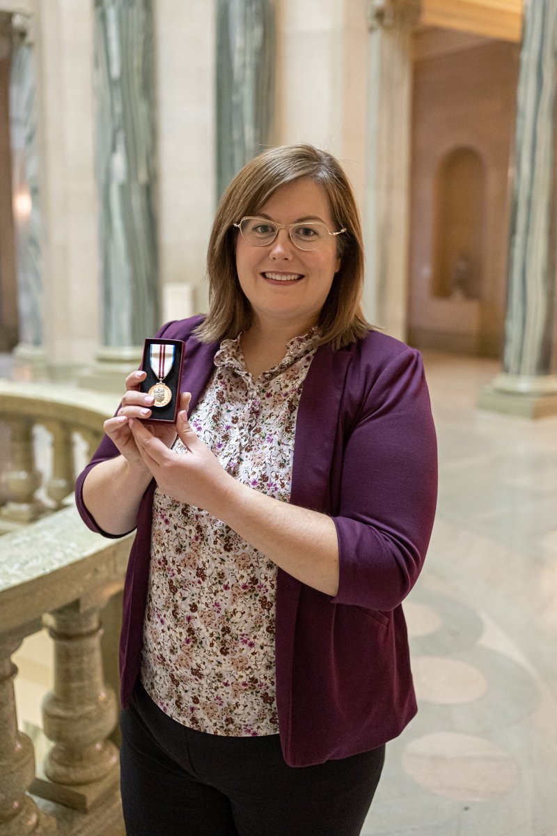 creativesask's tweet photo. We're a bit late sharing these - but here's a throwback to our amazing Board of Directors &amp; fearless leader, Erin Dean, receiving their Queen Elizabeth II Platinum Jubilee Medals!👏 Thnx for your tremendous contributions to SK's creative industries - we're so proud of you!🥰👏 https://t.co/pHTWklpPfH