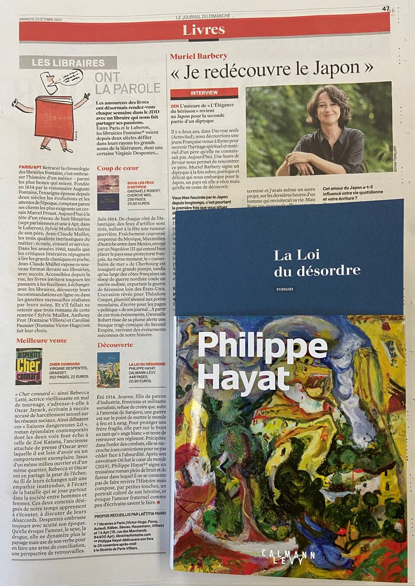 calmann_levy's tweet photo. Merci à la librairie Fontaine Villiers pour sa sélection de "La loi du désordre" de @philippehayat, à retrouver dans @leJDD !

➡️ Pour en savoir plus : https://t.co/k6BRQfT978 https://t.co/BZIzhIDrgA