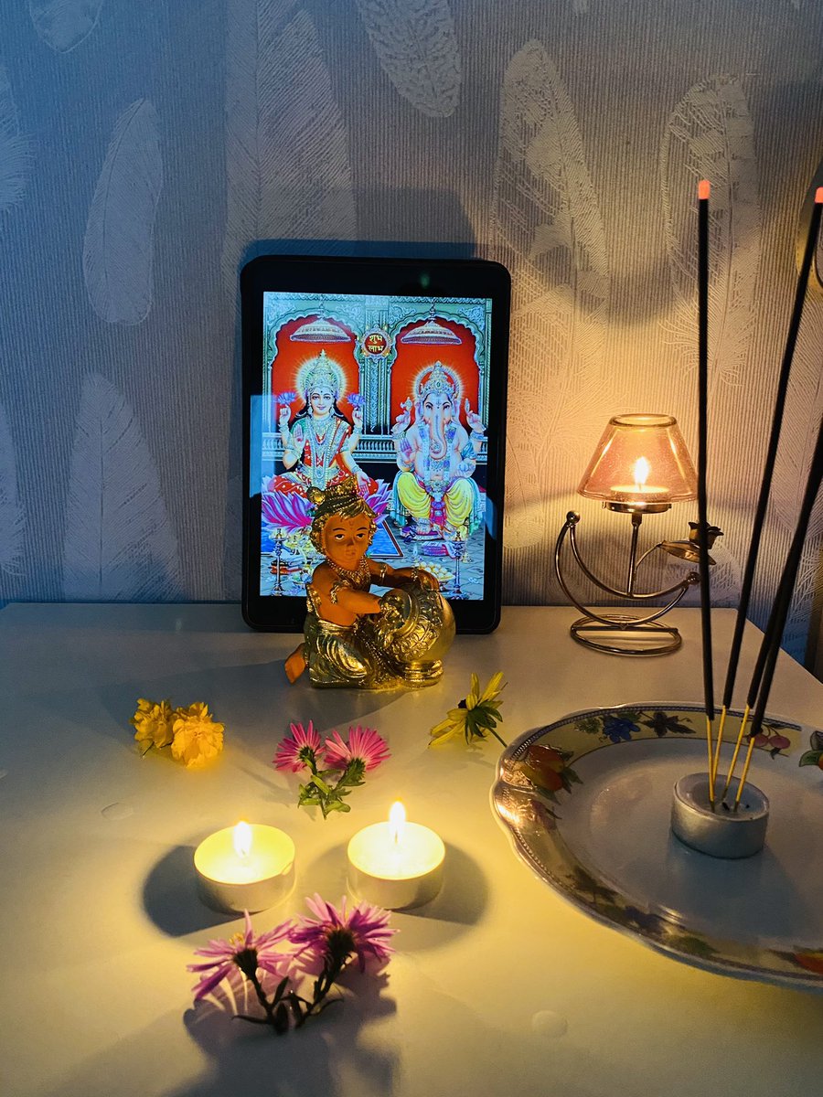 Happy Diwali🪔 guys.. this is how I celebrated my diwali in Ukraine with <a href="/Apple/">Apple</a> iPad to display the God’s picture as I don’t have the idols. 😅