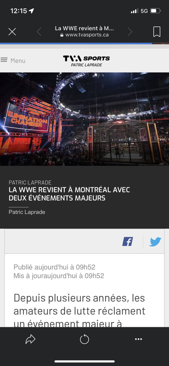 Élimination chamber à Montréal Qc ça va faire rêver quel que un de mes amis Twitter sa. Et dire que je vie à 2h de la j’aurais jamais cru vivre sa un jour 😍😍😍😍