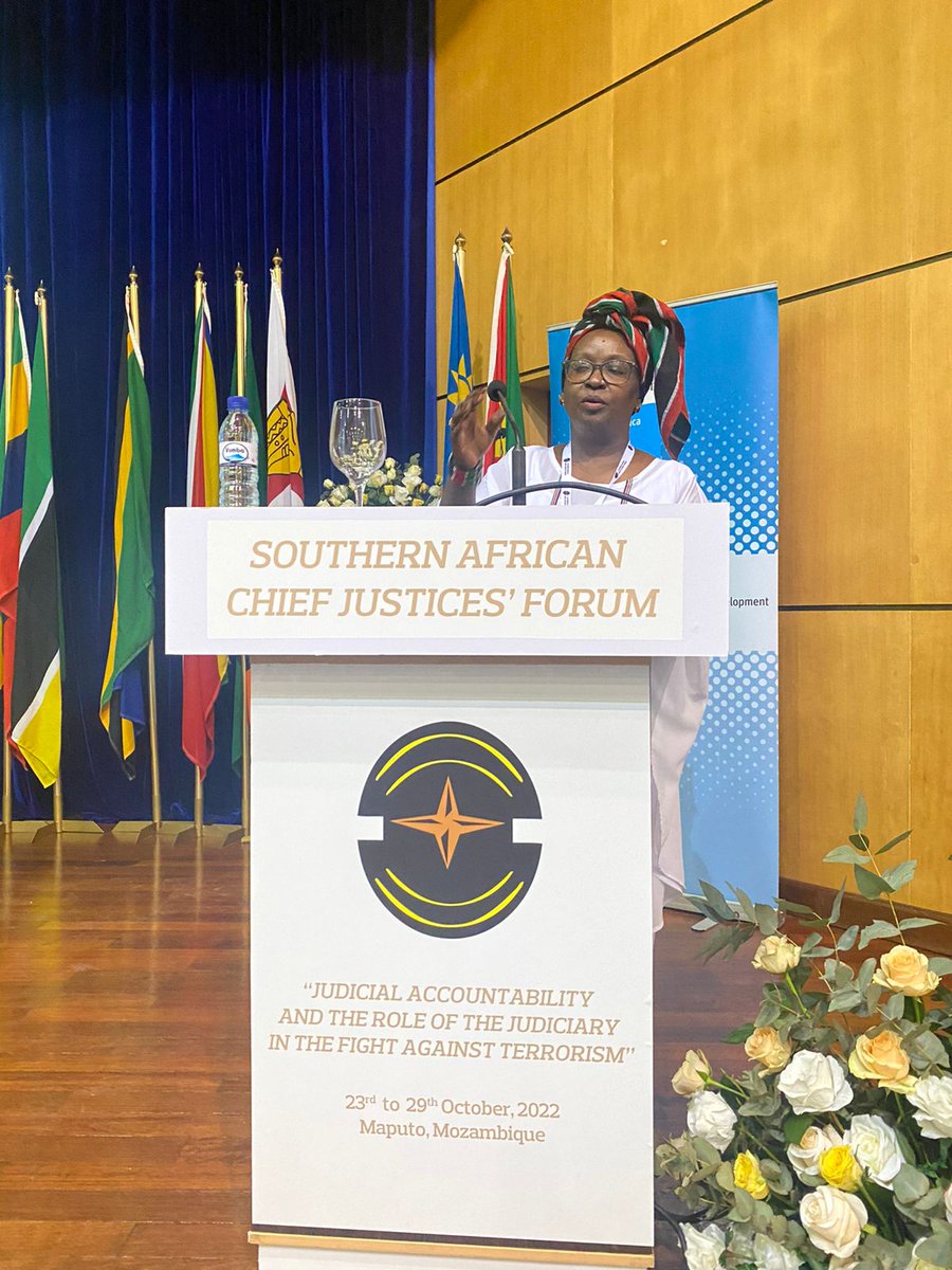 ICJKenya's tweet photo. ICJ Member Dr. Mercy Deche @DecheMercy presenting on, "The Role of Parliament and Executive in fostering Judicial Independence," at the Southern African Chief Justices’ Forum Conference and Annual General Meeting #SACJF2022 https://t.co/IDhaJxAmKQ