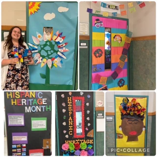 Congratulations to Ms. Novak for winning the Door Decorating contest for Hispanic Heritage Month!  She had some good competition.