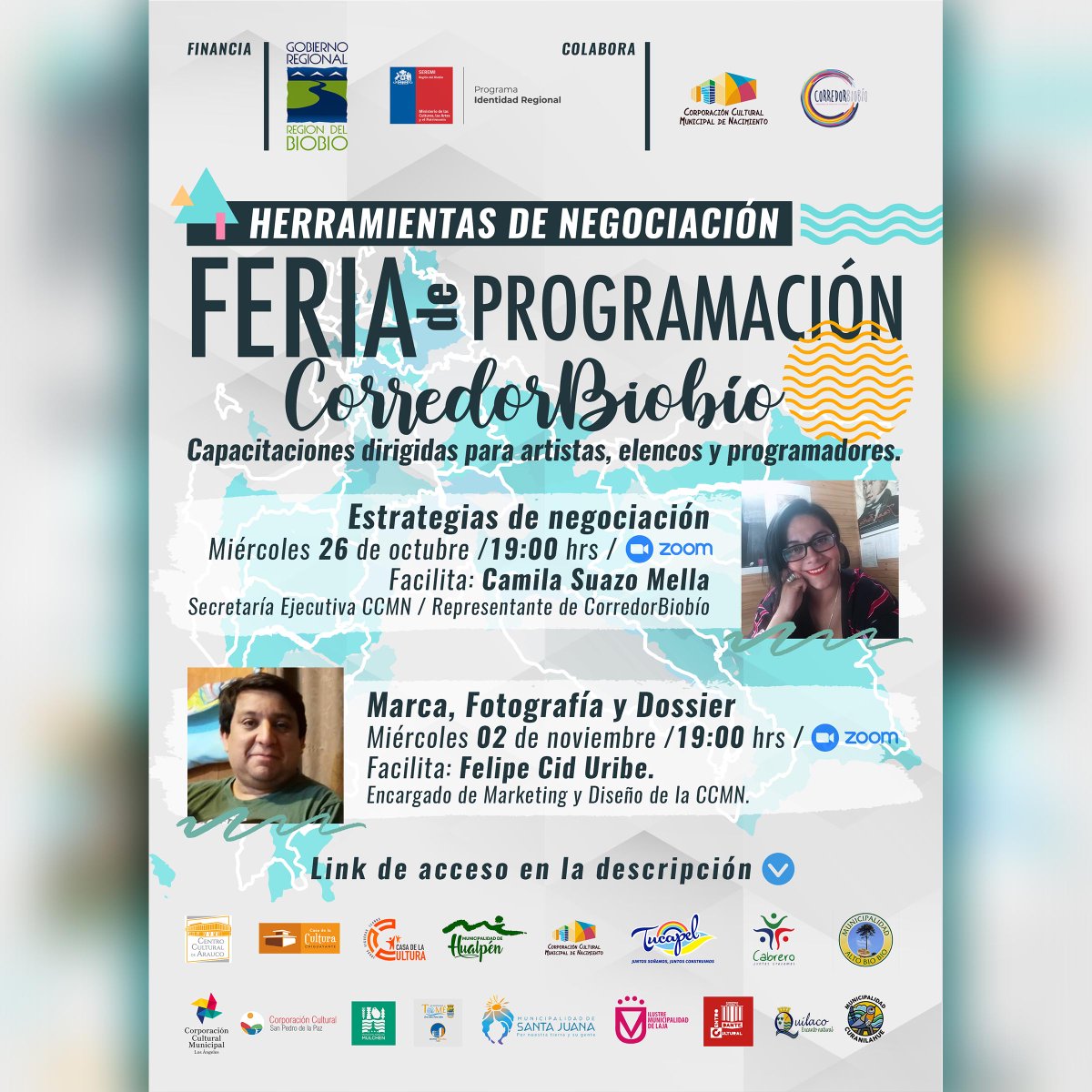 ccmlosangeles's tweet photo. 🗣ATENT@S  A FECHAS Y LINKS DE CAPACITACIÓN:

👉MIÉRCOLES 26 DE OCTUBRE, A LAS 19:00 HRS

HERRAMIENTAS PARA LA NEGOCIACIÓN 

📌https://t.co/CWXpJeqsBX...

 👉MIÉRCOLES 2 DE NOVIEMBRE, A LAS 19:00 HRS
MARCA, FOTOGRAFÍA Y DOSSIER 

📌https://t.co/6ddKXtC2rP... https://t.co/LjEkUgCCS7