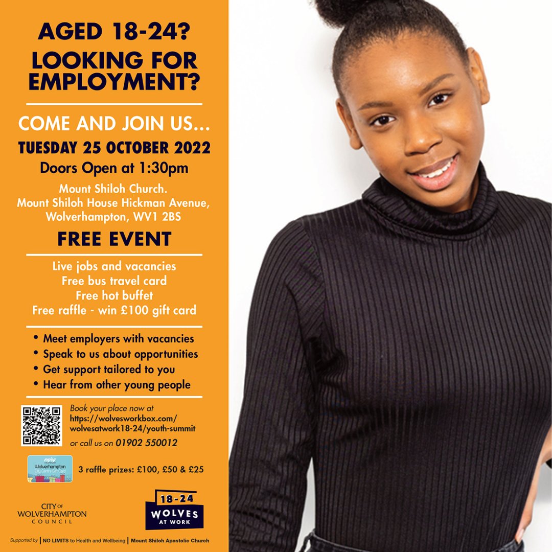 learnplaytweets's tweet photo. SIGN UP and come see us at Wolves at Work tomorrow! For 18-24 - Youth Summit - 25th of October At Mount Shiloh Church - Mount Shiloh House Hickman Avenue, Wolverhampton, WV1 2BS #lovelearnplay #digitalwolves #youthsummit #wolverhampton https://t.co/txdqZwcjgG