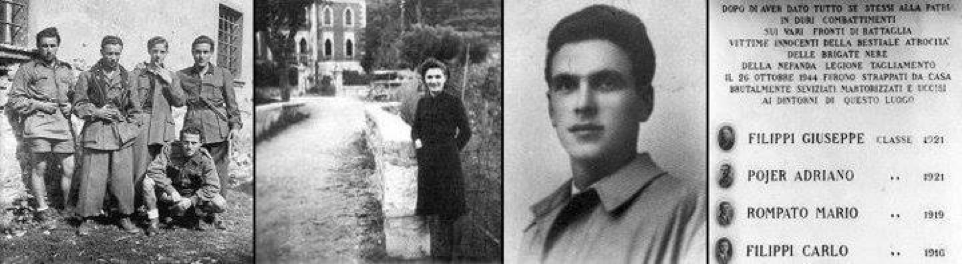 ANPIRomaPosti's tweet photo. Dopo giorni di inenarrabili sevizie i fascisti della #Tagliamento, il #26ottobre 1944 fucilarono presso #ValliDelPasubio (#VI) i #patrioti:#AdrianoPojer e #GiuseppeFilippi di 23 anni, #MarioRompato di 25 e #CarloFilippi di 28.Erano tutti reduci d'#Albania, #Grecia e #Russia. https://t.co/HmRdvJPfhn