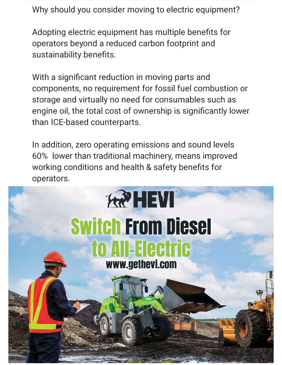 #ElectriceEquipment #SwitchToElectric #ElectricVsDiesel #ZeroOperatingEmissions #ZeroEmissions

GTEC #GETHEVI GTEC
#GTEC ⚡️HEVI ⚡️ $GTEC
ELECTRIC VEHICLES #EV
#ELECTRICVEHICLES EV
#LOADERS #EXCAVATORS
#FORKLIFTS #CONSTRUCTION