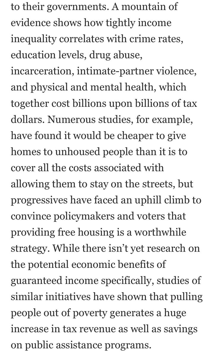 It’s easy to object to guaranteed income on financial grounds. And yes, helping poor people is expensive! But allowing them to be poor is way, way more expensive — the expanded Child Tax Credit would have generated 10 times as much revenue as it cost.