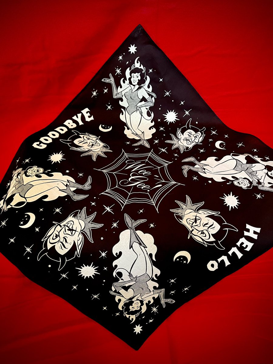 ramenbanks's tweet photo. Here it is- my pride and joy. Hand printed, limited edition, glow in the dark Wee-Gee boards and planchettes. 100 made. Comes with mystic scarf and a skull candle made by me! All the red ink on these contains my own blood. No joke. Gettem while you can 👹 https://t.co/9As0UHJJJn