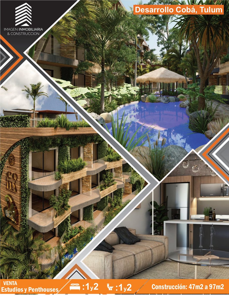 vtasinmo's tweet photo. Estudios y Penthouses en Venta
Tulum, Quintana Roo

De: 47m2 a 103m2
Desde: $158,000 a $300,000 dólares 
Se entregan totalmente equipados 
Más de 10 amenidades

https://t.co/iq8KnGPiOj
📲¡CONTÁCTANOS!
📱 https://t.co/TcjvCKrPGd
Imagen Inmobiliaria &amp; Construcción https://t.co/9eL7ZP1YMJ