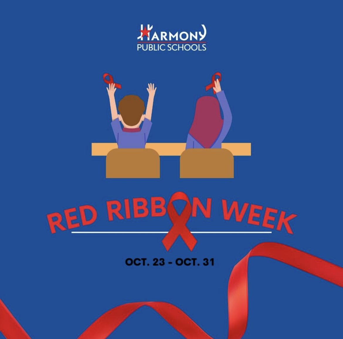 Harmony Public Schools celebrates Red Ribbon Week! Stand up against drugs and go red for Red Ribbon week, because it matters!
#redribbonweek #HPS #harmonypublicschools #k12 #chartereducation