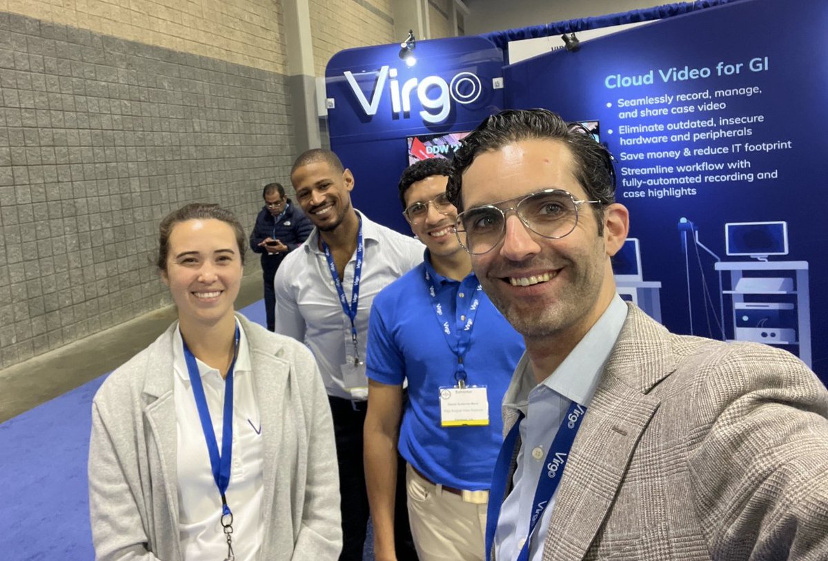 🔵 BOOTH 1945 🔵 

All smiles at #ACG2022 !  Come say hi and learn how Virgo can help you capture and make the most out of your endoscopy data.  

#AIinGI #IBD #clinicaltrials #endoscopy