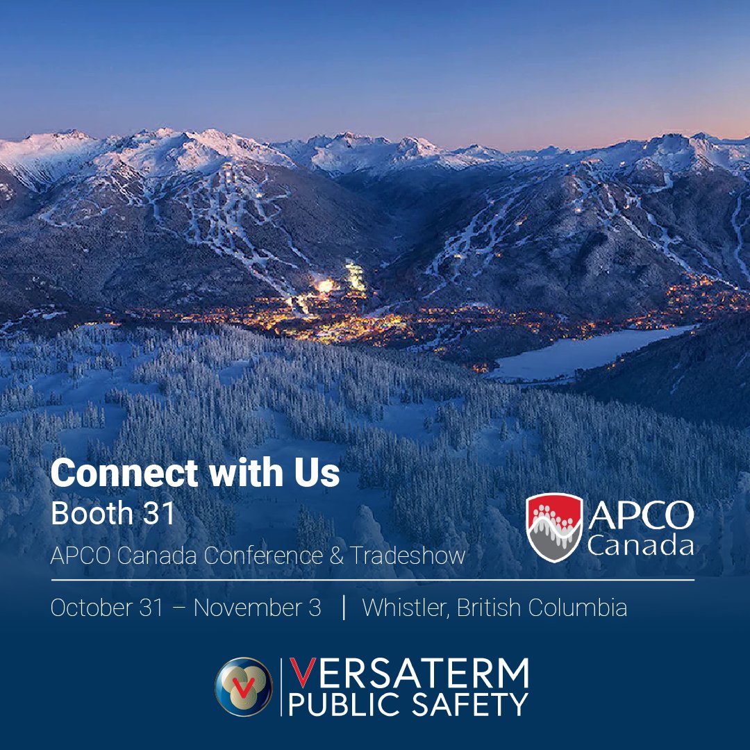 VersatermInc's tweet photo. The @APCOCanada Annual Conference &amp; Tradeshow starts next week. Connect with our industry experts at booth 31 to discover how the Versaterm Public Safety ecosystem helps solve modern communication challenges &amp; complex workflows. #apcocan2022 #publicsafety #FirstResponders https://t.co/nDxBQRM9nB