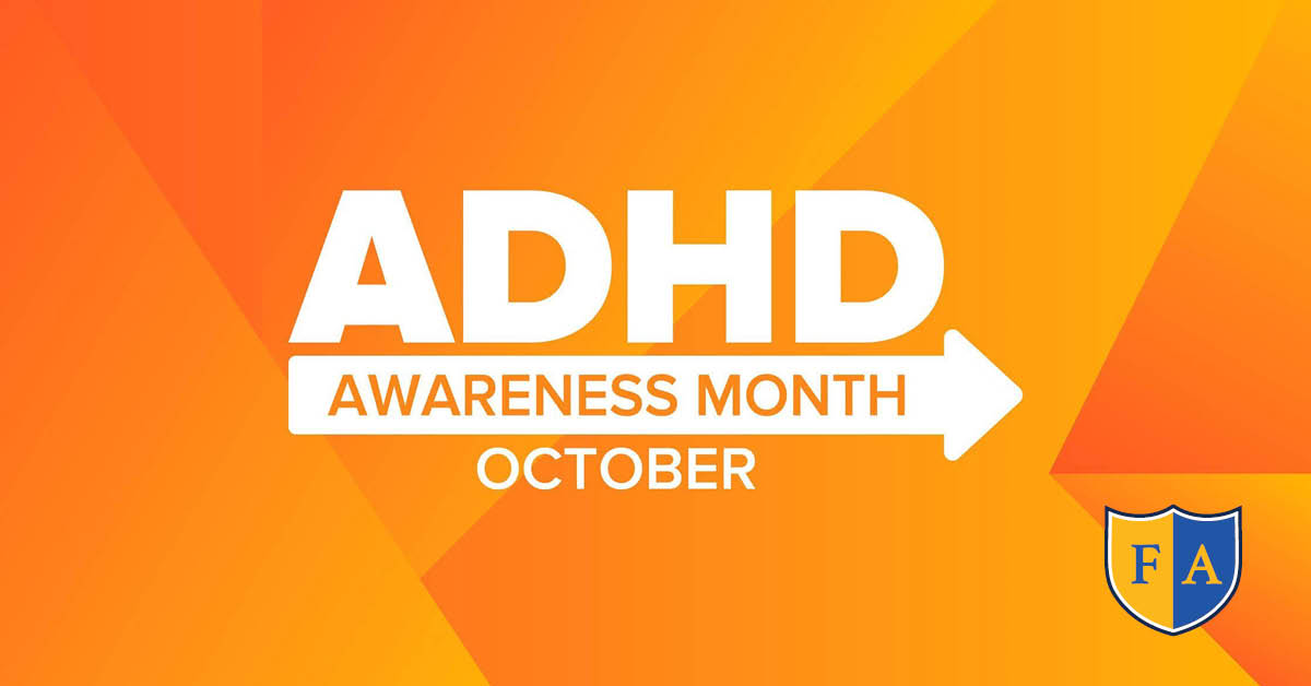 October is #ADHDAwareness Month –  an opportunity for everyone to learn about the diagnosis, and support the 14 million US residents living with ADHD. Our blog post provides facts about ADHD so you can better understand this shared experience. foundationacademies.org/busting-myths-…  
#WeAreFA