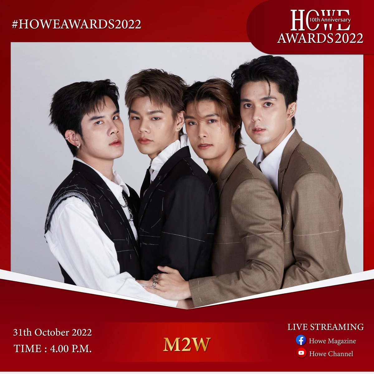Mark_InterFC's tweet photo. Meet Our Handsome Y-idol Squad 31st oct 4 pm 🇹🇭
 #M2W Actor War Of Y #warofytheseries episode #YIDOL At HOWE AWARDS 2022 Watch The LIVE STREAMING for FREE !! Via YouTube/Facebook 

YT 🔗: https://t.co/T7cPBQTXmk
FB 🔗 :
https://t.co/zCpzTiKZB8

#markmilk #winwinner #markpoom https://t.co/x9xK4hMYOx