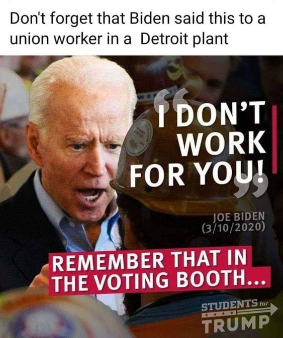 @JoeBiden And I @JoeBiden after election, will increase the gas and food prices even more, inflation will be outrageously high, will help the cartels more, sell more oil from reserves to my friends in China, and so on! Just remember I don’t work for you: