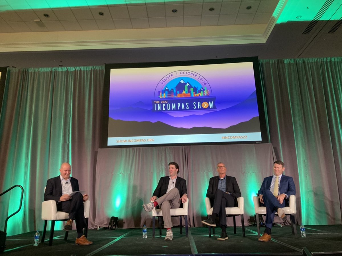 INCOMPAS's tweet photo. Advocating to double #5G across America by opening up the #12GHZ band of spectrum for sharing. The #INCOMPAS22 Show with Chris Shipley, INCOMPAS, V Noah Campbell @llc_rs, Tim Meyer, Go Long Wireless Group, and Michael Essington, @dishwireless https://t.co/PK9hMhowz7